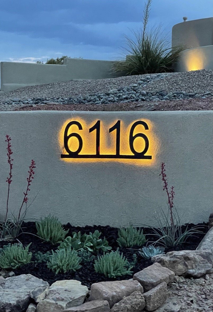 Custom Solar BackLit Home Address Sign